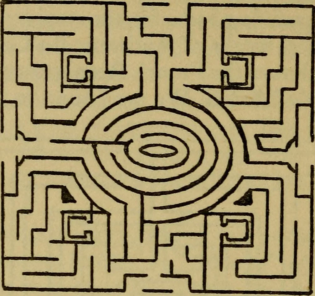 An illustration from Mazes and labyrinths; a general account of their history and developments, 1922, leaf 177
