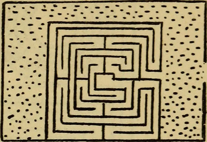 An illustration from Mazes and labyrinths; a general account of their history and developments, 1922, leaf 188