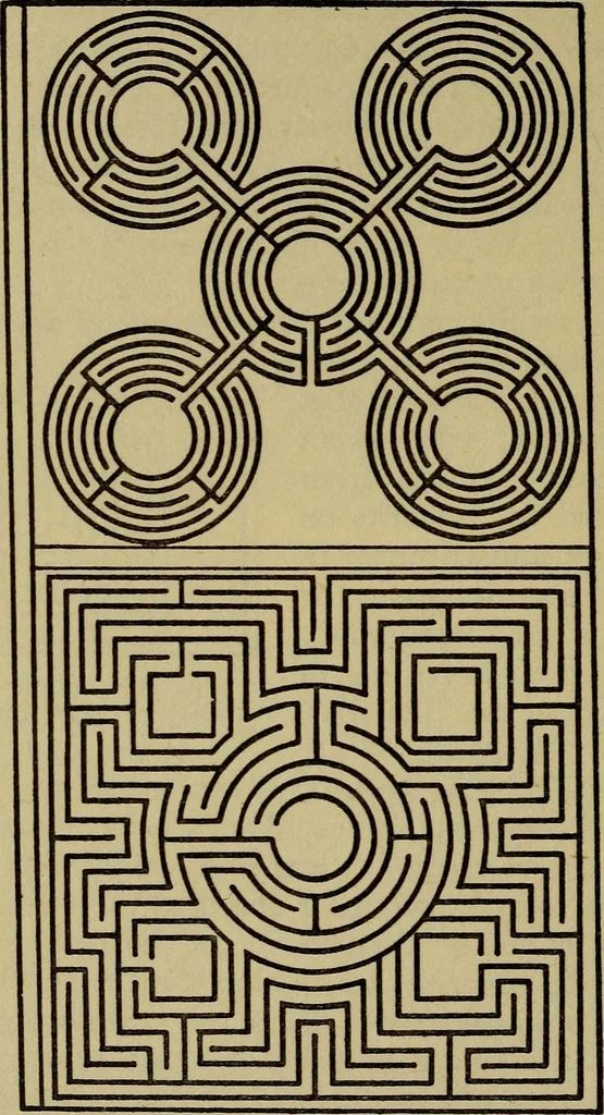 An illustration from Mazes and labyrinths; a general account of their history and developments, 1922, leaf 189