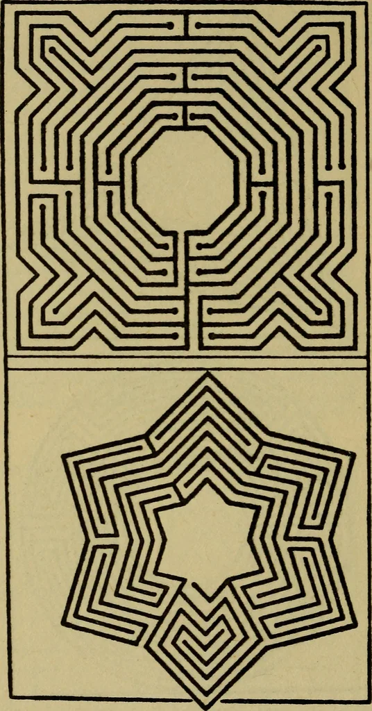 An illustration from Mazes and labyrinths; a general account of their history and developments, 1922, leaf 193