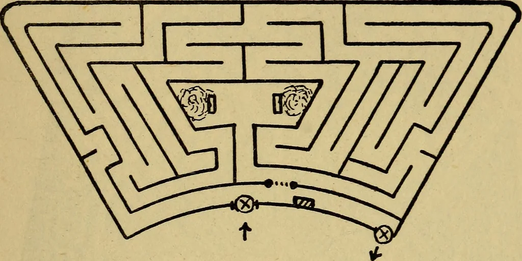 An illustration from Mazes and labyrinths; a general account of their history and developments, 1922, leaf 204
