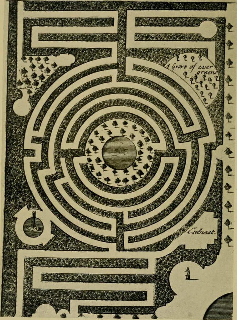 An illustration from Mazes and labyrinths; a general account of their history and developments, 1922, leaf 209