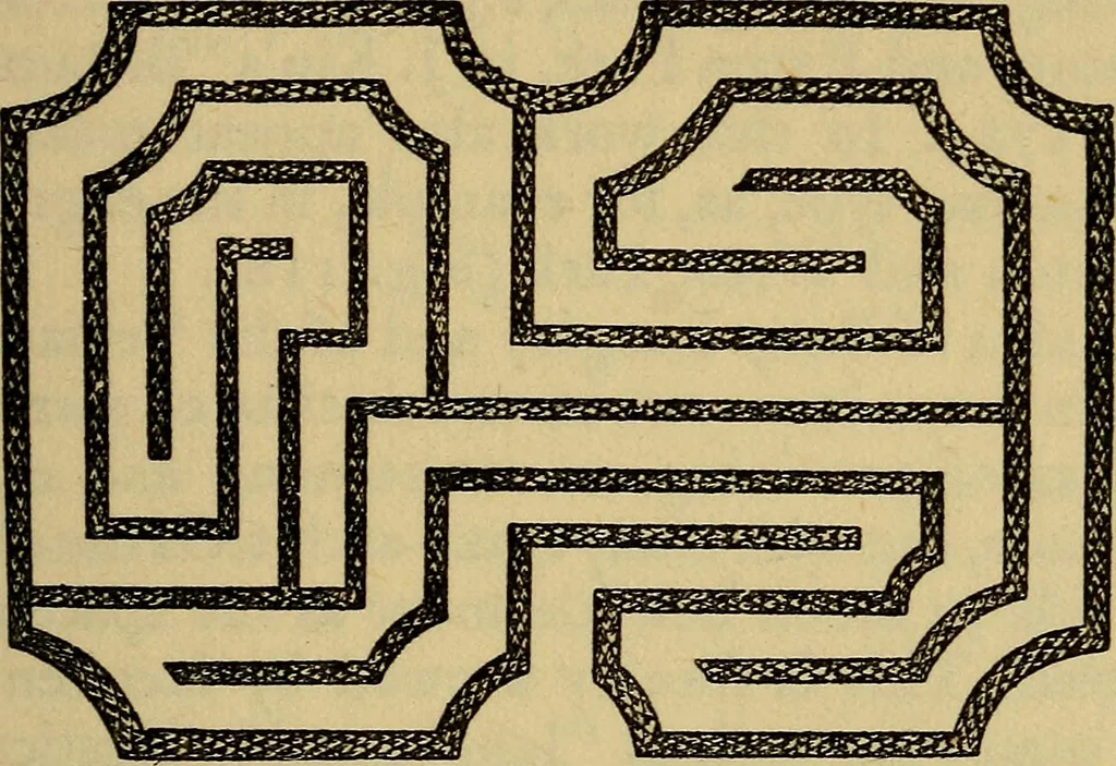 An illustration from Mazes and labyrinths; a general account of their history and developments, 1922, leaf 210