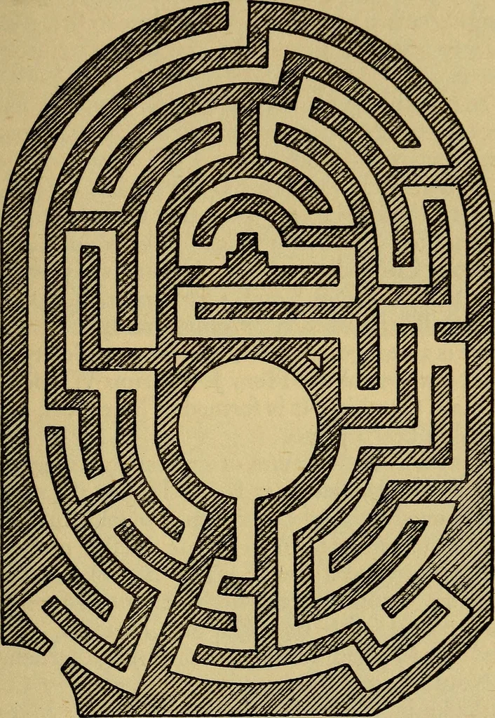 An illustration from Mazes and labyrinths; a general account of their history and developments, 1922, leaf 222