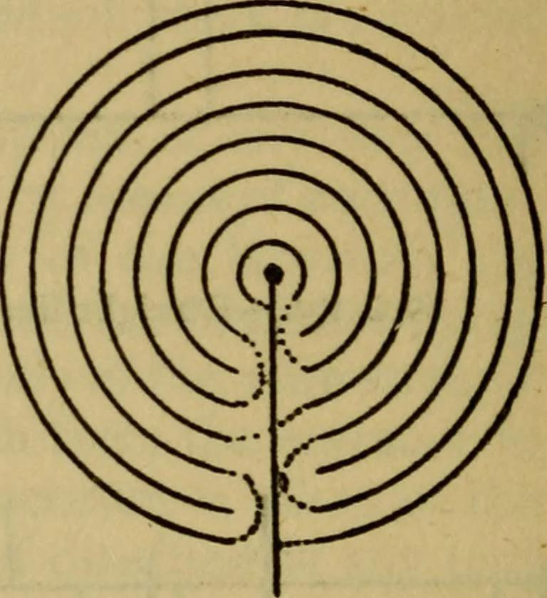 An illustration from Mazes and labyrinths; a general account of their history and developments, 1922, leaf 275