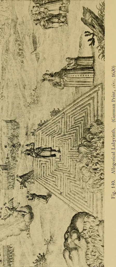 An illustration from Mazes and labyrinths; a general account of their history and developments, 1922, leaf 282