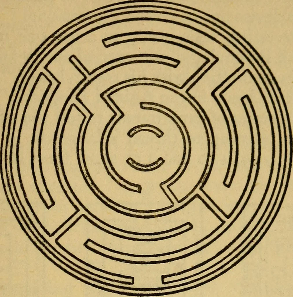An illustration from Mazes and labyrinths; a general account of their history and developments, 1922, leaf 298