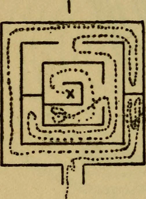 An illustration from Mazes and labyrinths; a general account of their history and developments, 1922, leaf 299