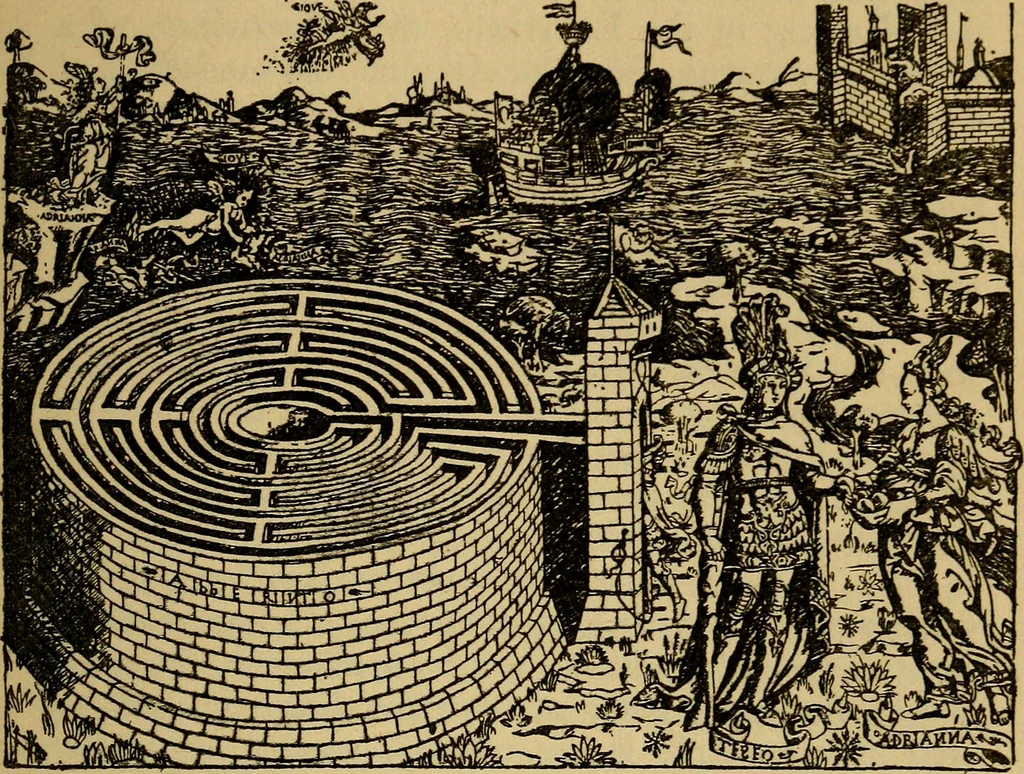An illustration from Mazes and labyrinths; a general account of their history and developments, 1922, leaf 50