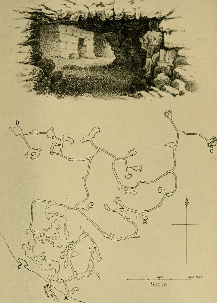 An illustration from Mazes and labyrinths; a general account of their history and developments, 1922, leaf 58
