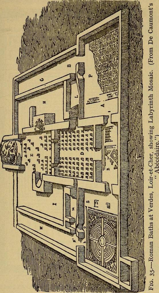An illustration from Mazes and labyrinths; a general account of their history and developments, 1922, leaf 96