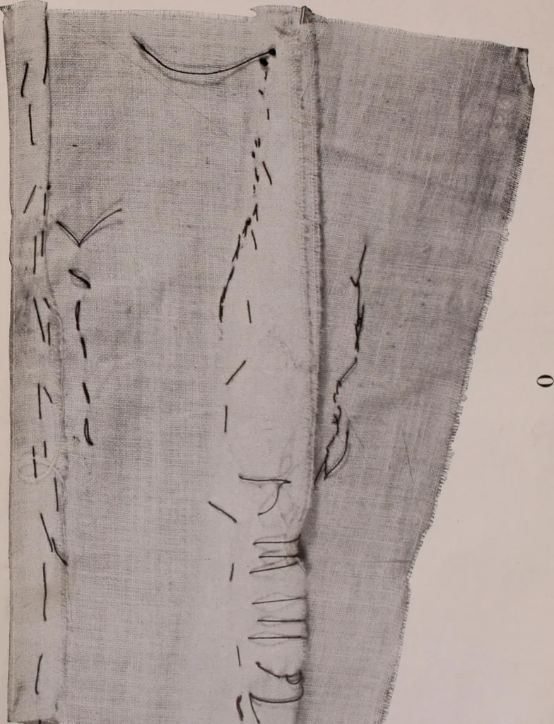 An illustration from The measurement of certain elements of hand sewing, 1919, leaf 133
