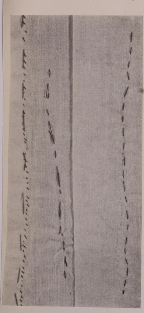 An illustration from The measurement of certain elements of hand sewing, 1919, leaf 138