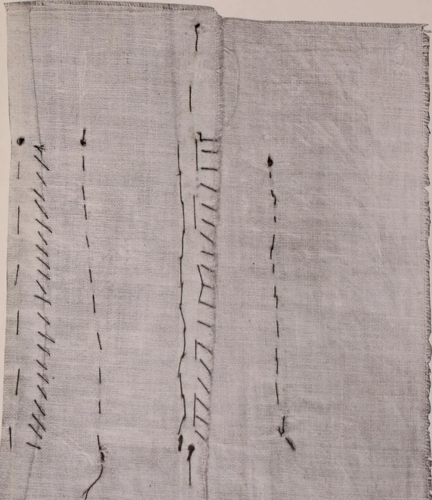 An illustration from The measurement of certain elements of hand sewing, 1919, leaf 141