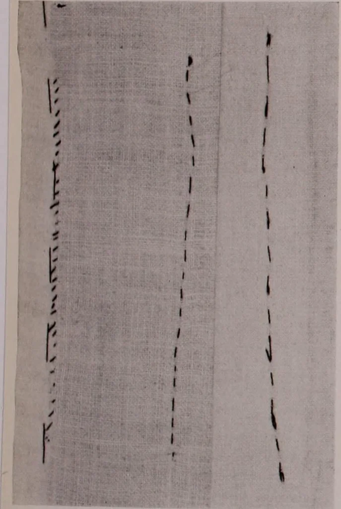 An illustration from The measurement of certain elements of hand sewing, 1919, leaf 145