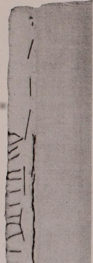 An illustration from The measurement of certain elements of hand sewing, 1919, leaf 145