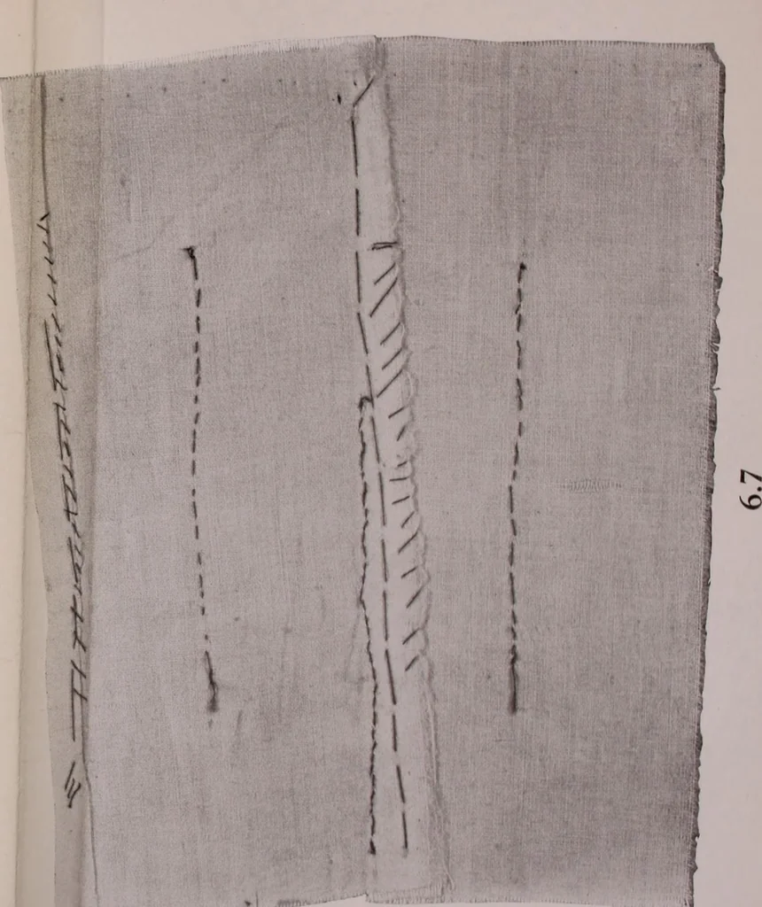An illustration from The measurement of certain elements of hand sewing, 1919, leaf 146