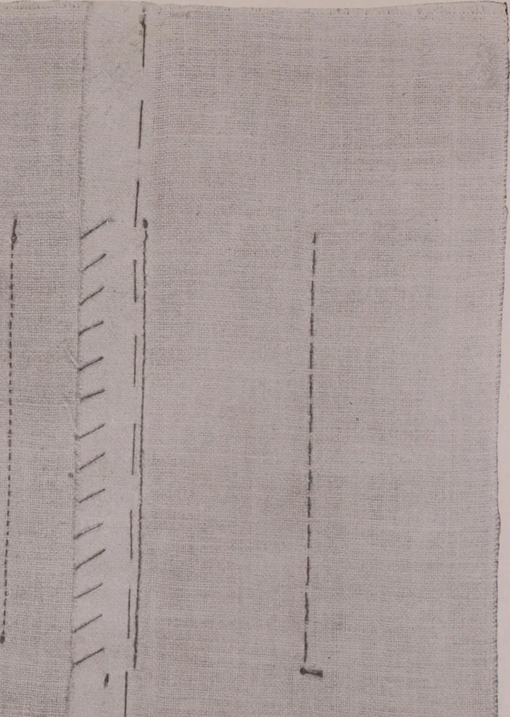 An illustration from The measurement of certain elements of hand sewing, 1919, leaf 158