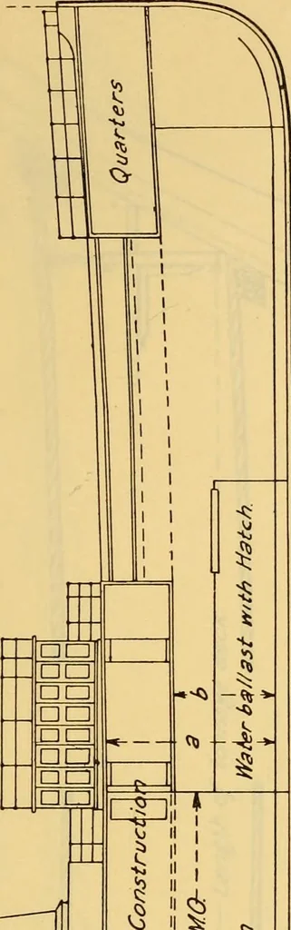 An illustration from Measurement of vessels for the Panama canal, 1913, leaf 400
