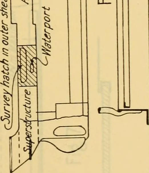 An illustration from Measurement of vessels for the Panama canal, 1913, leaf 428