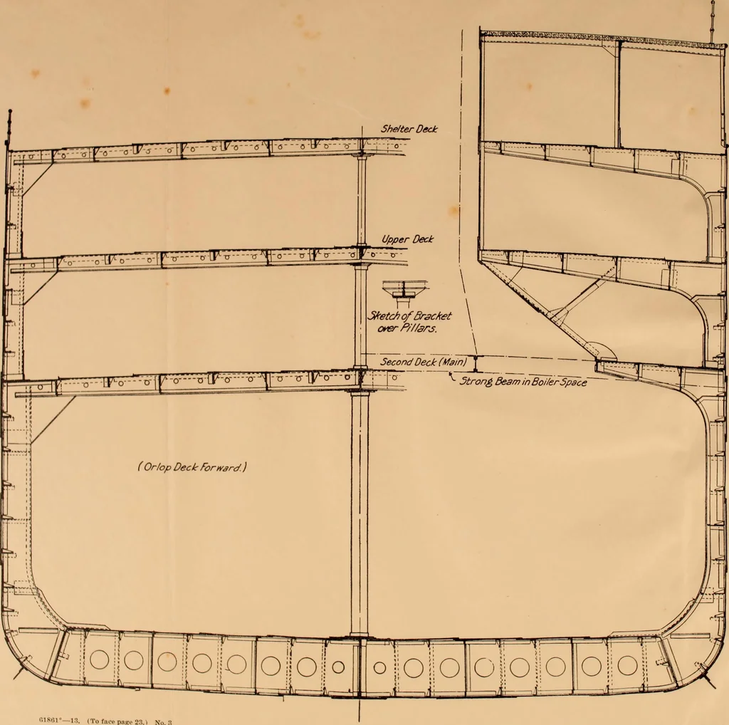 An illustration from Measurement of vessels for the Panama canal, 1913, leaf 43