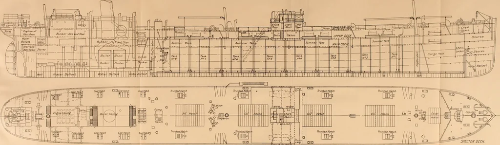 An illustration from Measurement of vessels for the Panama canal, 1913, leaf 58