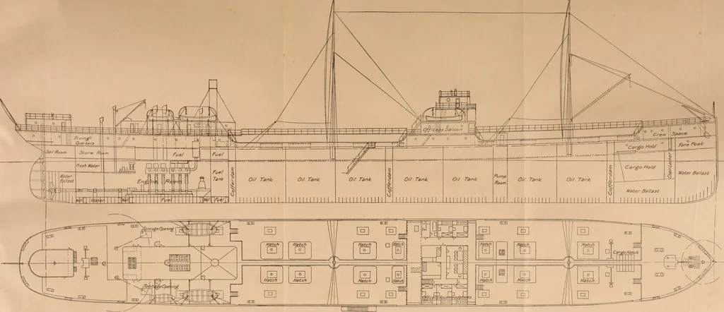 An illustration from Measurement of vessels for the Panama canal, 1913, leaf 64