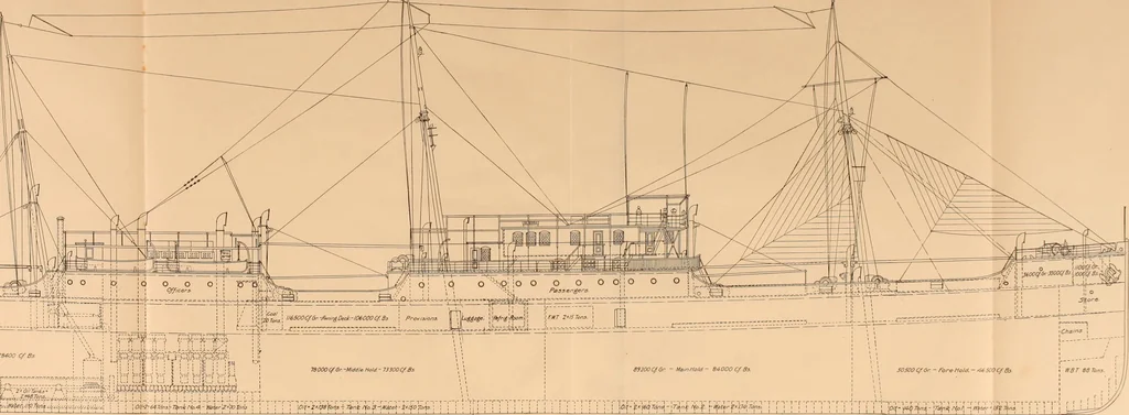 An illustration from Measurement of vessels for the Panama canal, 1913, leaf 66