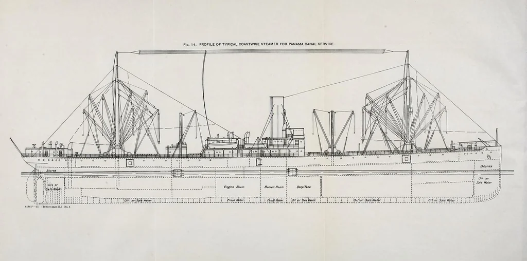 An illustration from Measurement of vessels for the Panama canal, 1913, leaf 60