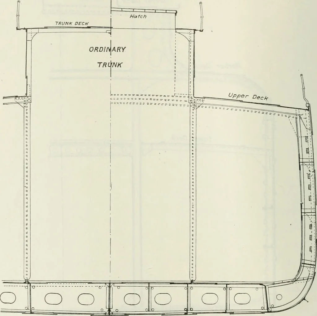 An illustration from Measurement of vessels for the Panama canal, 1913, leaf 57