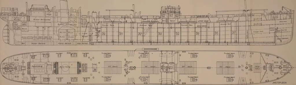 An illustration from Measurement of vessels for the Panama canal, 1913, leaf 63