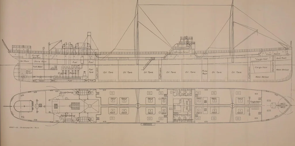 An illustration from Measurement of vessels for the Panama canal, 1913, leaf 69