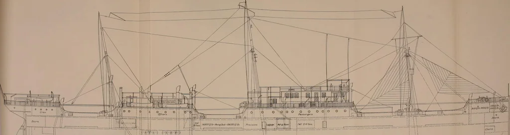 An illustration from Measurement of vessels for the Panama canal, 1913, leaf 71