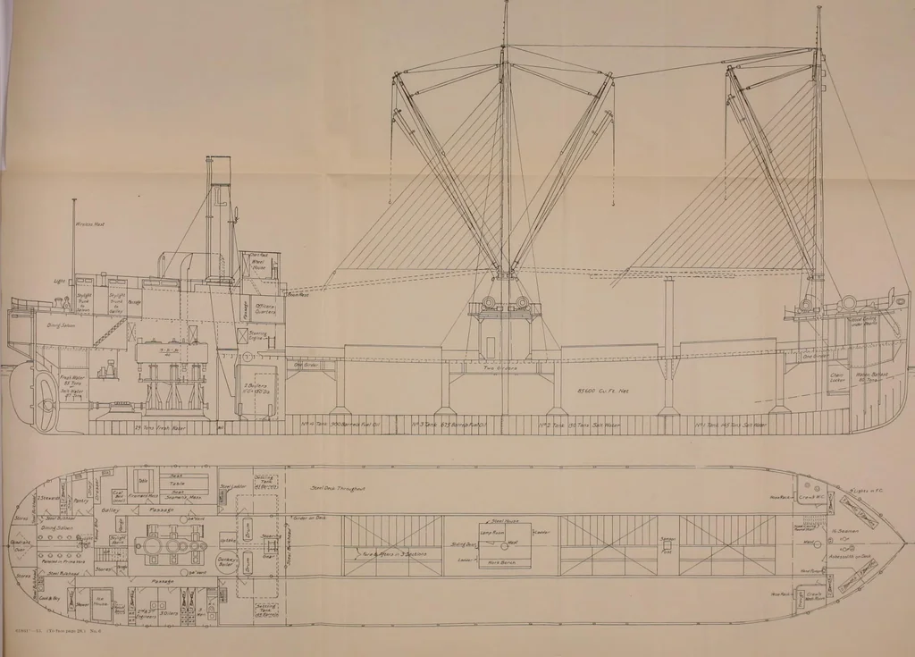 An illustration from Measurement of vessels for the Panama canal, 1913, leaf 73
