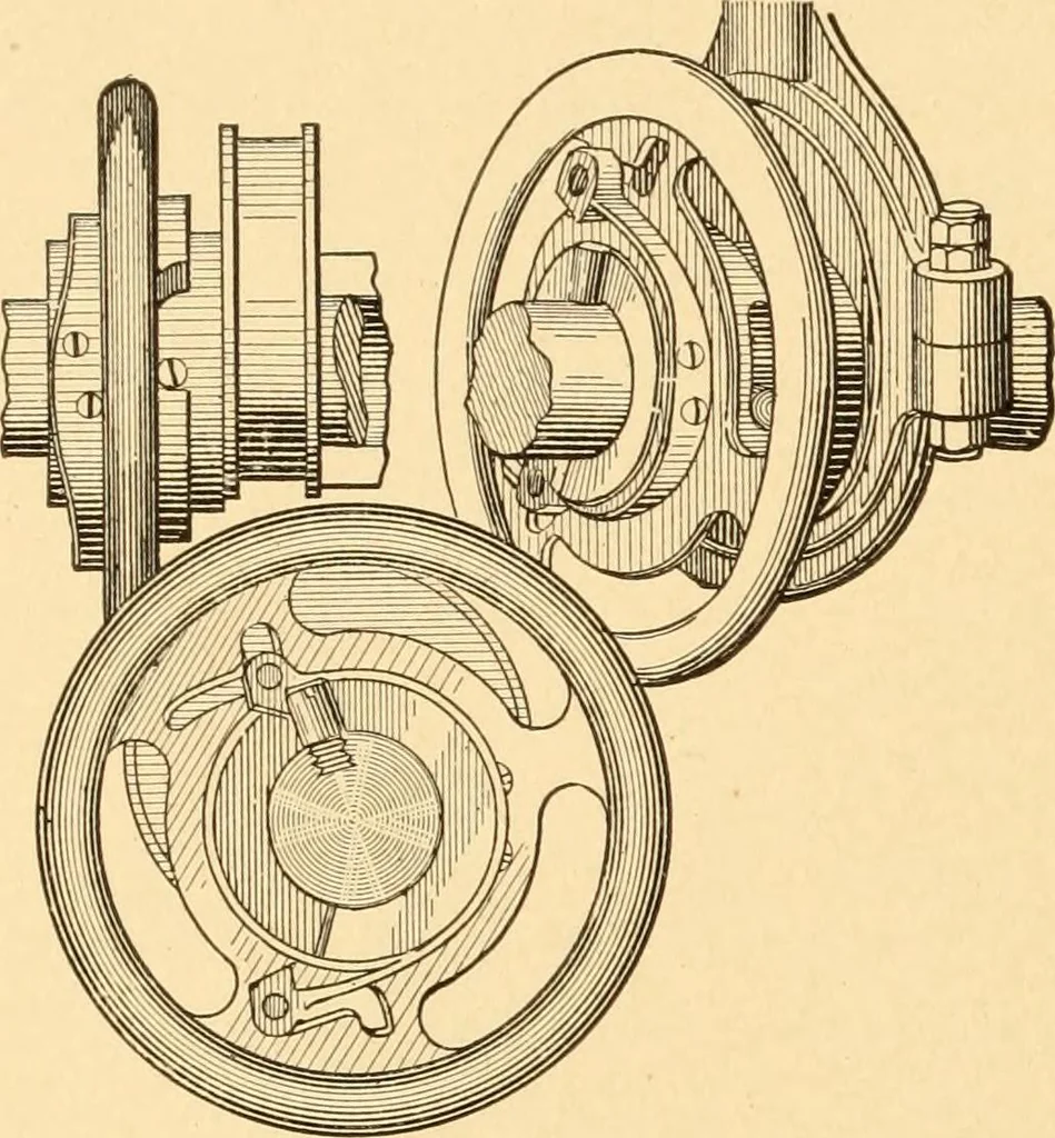 An illustration from Mechanical appliances, mechanical movements and novelties of construction; a complete work and a continuation, as a second volume, of the author's book entitled "Mechanical movements, powers and devices" ... including an explanatory chapter on the leading conceptions of perpetual motion existing during the past three centuries, 1910, leaf 101