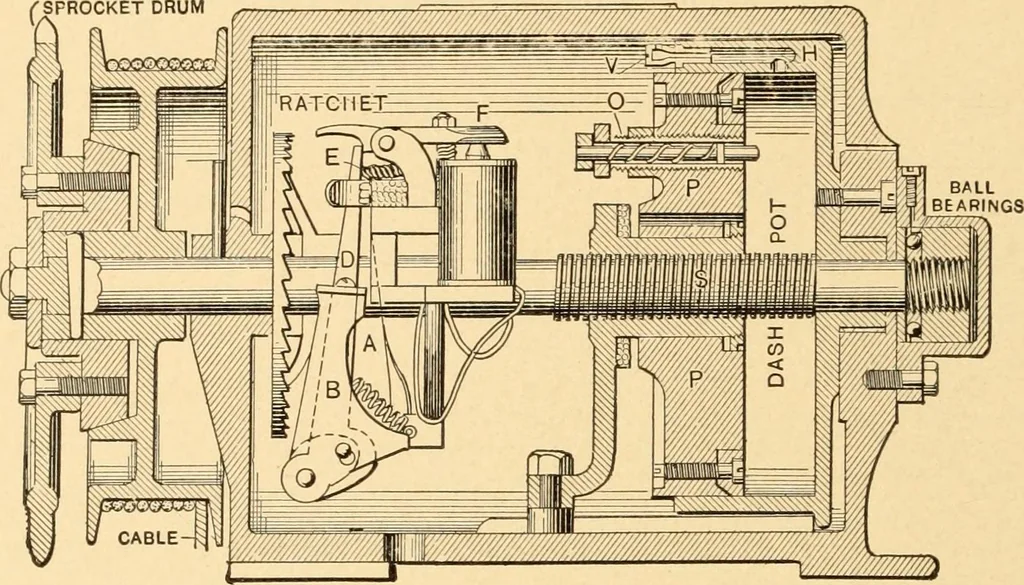 An illustration from Mechanical appliances, mechanical movements and novelties of construction; a complete work and a continuation, as a second volume, of the author's book entitled "Mechanical movements, powers and devices" ... including an explanatory chapter on the leading conceptions of perpetual motion existing during the past three centuries, 1910, leaf 173