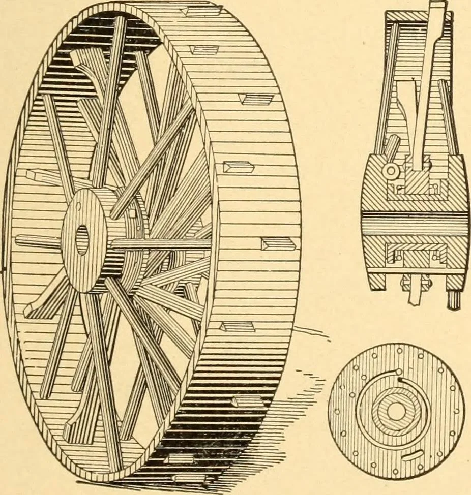 An illustration from Mechanical appliances, mechanical movements and novelties of construction; a complete work and a continuation, as a second volume, of the author's book entitled "Mechanical movements, powers and devices" ... including an explanatory chapter on the leading conceptions of perpetual motion existing during the past three centuries, 1910, leaf 212