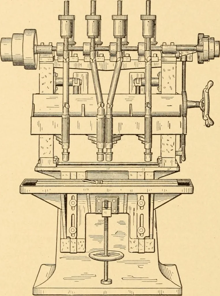 An illustration from Mechanical appliances, mechanical movements and novelties of construction; a complete work and a continuation, as a second volume, of the author's book entitled "Mechanical movements, powers and devices" ... including an explanatory chapter on the leading conceptions of perpetual motion existing during the past three centuries, 1910, leaf 229