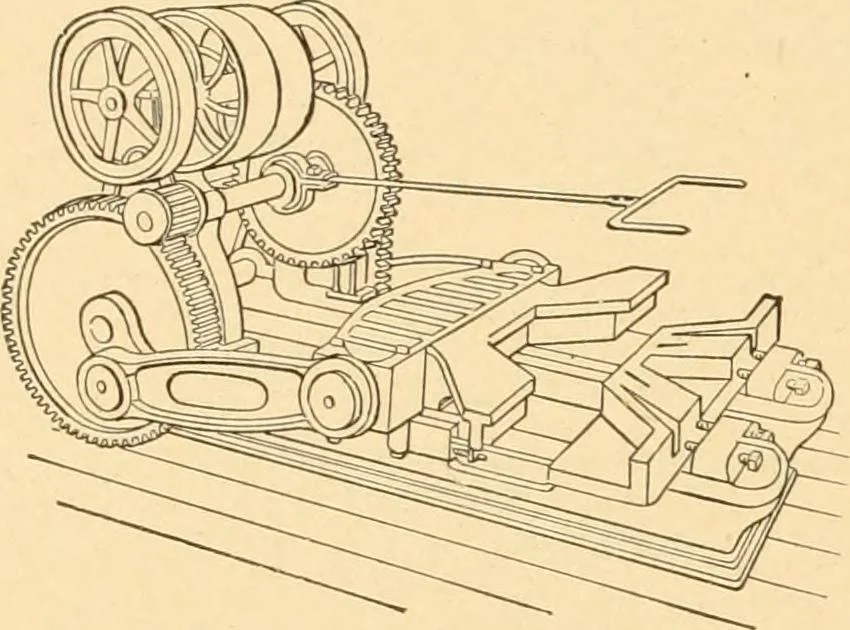 An illustration from Mechanical appliances, mechanical movements and novelties of construction; a complete work and a continuation, as a second volume, of the author's book entitled "Mechanical movements, powers and devices" ... including an explanatory chapter on the leading conceptions of perpetual motion existing during the past three centuries, 1910, leaf 231