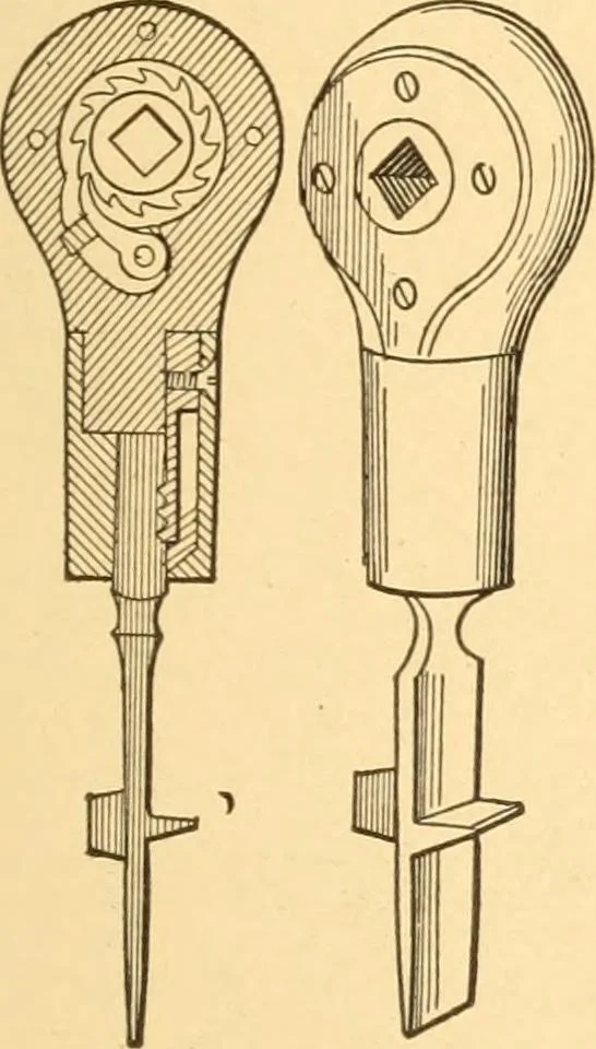 An illustration from Mechanical appliances, mechanical movements and novelties of construction; a complete work and a continuation, as a second volume, of the author's book entitled "Mechanical movements, powers and devices" ... including an explanatory chapter on the leading conceptions of perpetual motion existing during the past three centuries, 1910, leaf 24