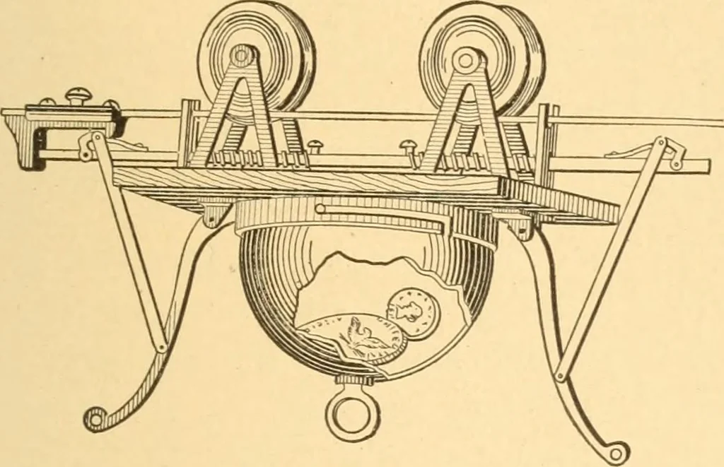 An illustration from Mechanical appliances, mechanical movements and novelties of construction; a complete work and a continuation, as a second volume, of the author's book entitled "Mechanical movements, powers and devices" ... including an explanatory chapter on the leading conceptions of perpetual motion existing during the past three centuries, 1910, leaf 28