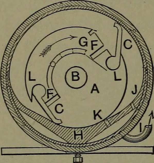 An illustration from Mechanical appliances, mechanical movements and novelties of construction; a complete work and a continuation, as a second volume, of the author's book entitled "Mechanical movements, powers and devices" ... including an explanatory chapter on the leading conceptions of perpetual motion existing during the past three centuries, 1914, leaf 109