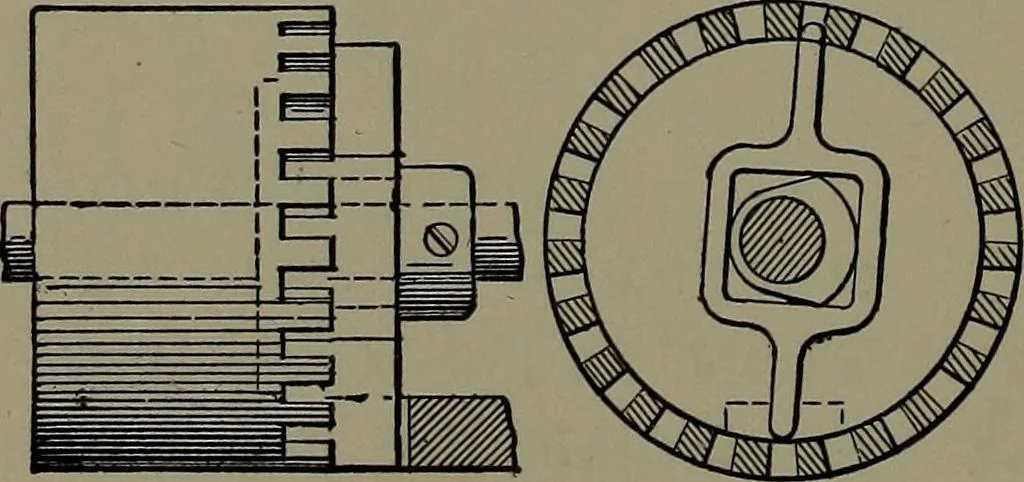An illustration from Mechanical appliances, mechanical movements and novelties of construction; a complete work and a continuation, as a second volume, of the author's book entitled "Mechanical movements, powers and devices" ... including an explanatory chapter on the leading conceptions of perpetual motion existing during the past three centuries, 1914, leaf 239