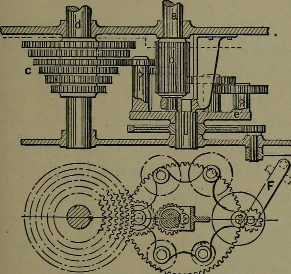 An illustration from Mechanical appliances, mechanical movements and novelties of construction; a complete work and a continuation, as a second volume, of the author's book entitled "Mechanical movements, powers and devices" ... including an explanatory chapter on the leading conceptions of perpetual motion existing during the past three centuries, 1914, leaf 242