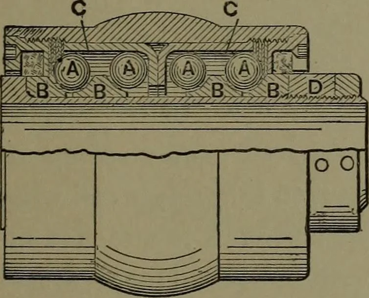 An illustration from Mechanical appliances, mechanical movements and novelties of construction; a complete work and a continuation, as a second volume, of the author's book entitled "Mechanical movements, powers and devices" ... including an explanatory chapter on the leading conceptions of perpetual motion existing during the past three centuries, 1914, leaf 254