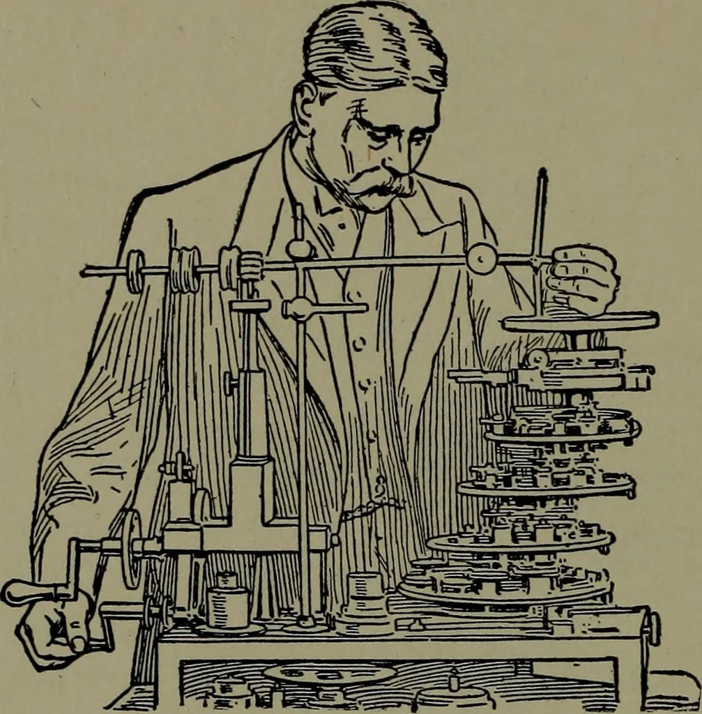An illustration from Mechanical appliances, mechanical movements and novelties of construction; a complete work and a continuation, as a second volume, of the author's book entitled "Mechanical movements, powers and devices" ... including an explanatory chapter on the leading conceptions of perpetual motion existing during the past three centuries, 1914, leaf 365