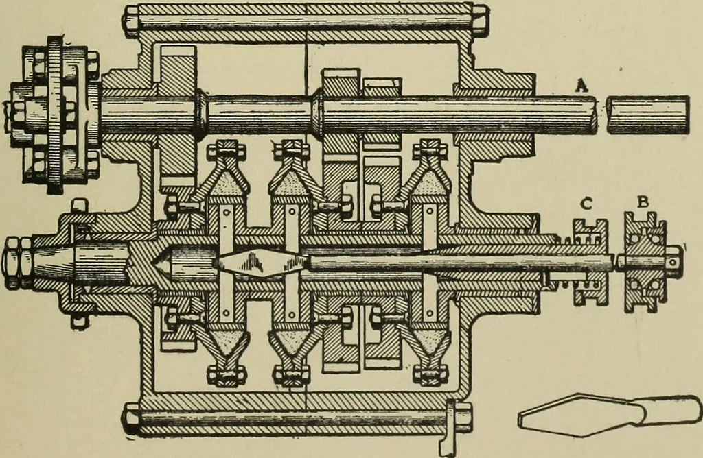 An illustration from Mechanical applicances, mechanical movements and novelties of construction; a complete work and a continuation, as a second volume, of the author's book entitled "Mechanical mvements, powers and devices";, 1917, leaf 218