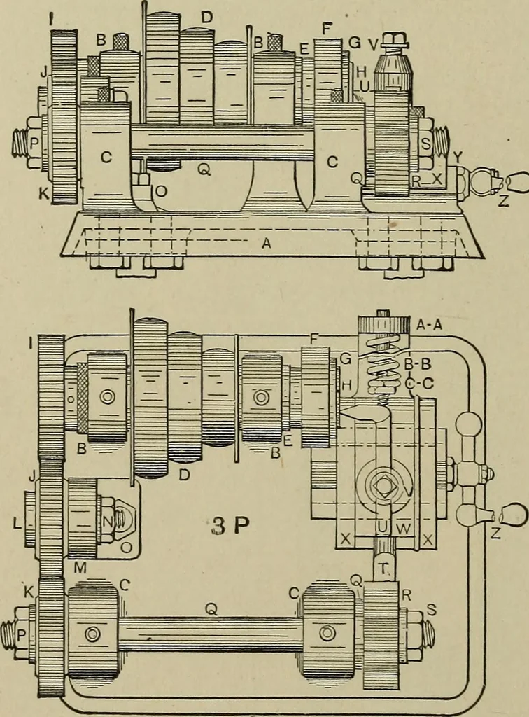 An illustration from Mechanical applicances, mechanical movements and novelties of construction; a complete work and a continuation, as a second volume, of the author's book entitled "Mechanical mvements, powers and devices";, 1917, leaf 263