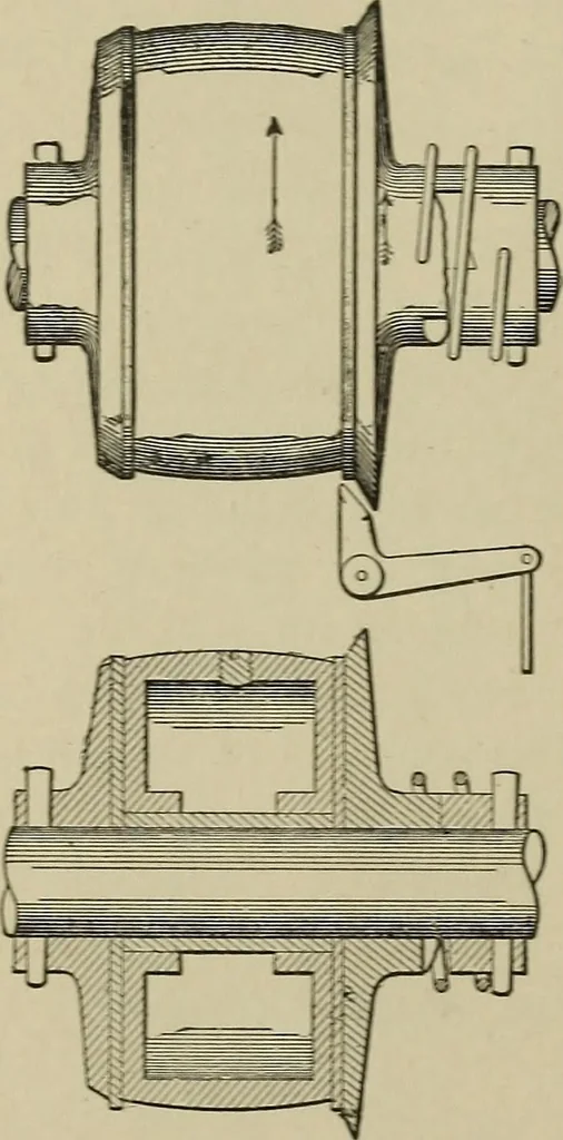 An illustration from Mechanical applicances, mechanical movements and novelties of construction; a complete work and a continuation, as a second volume, of the author's book entitled "Mechanical mvements, powers and devices";, 1917, leaf 33