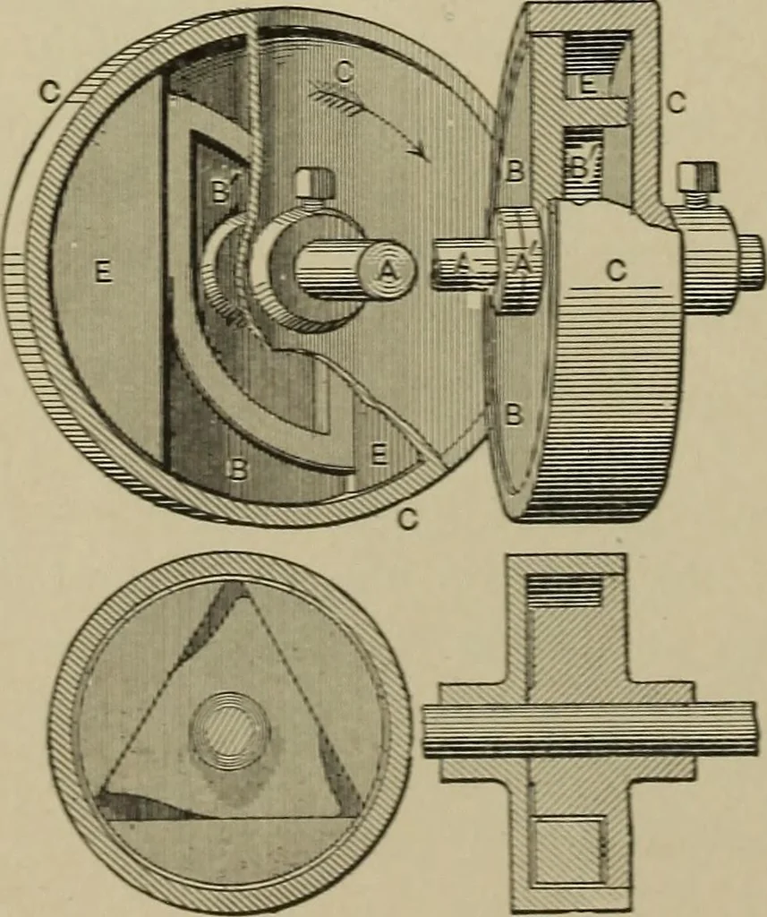 An illustration from Mechanical applicances, mechanical movements and novelties of construction; a complete work and a continuation, as a second volume, of the author's book entitled "Mechanical mvements, powers and devices";, 1917, leaf 33